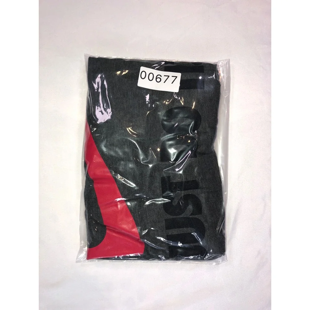 Nike Just Do It Graphic T-Shirt Mens Medium Grey Red Swoosh Athletic Tee 00677